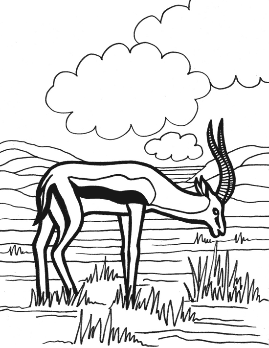 Coloring page: Antelope (Animals) #22608 - Free Printable Coloring Pages