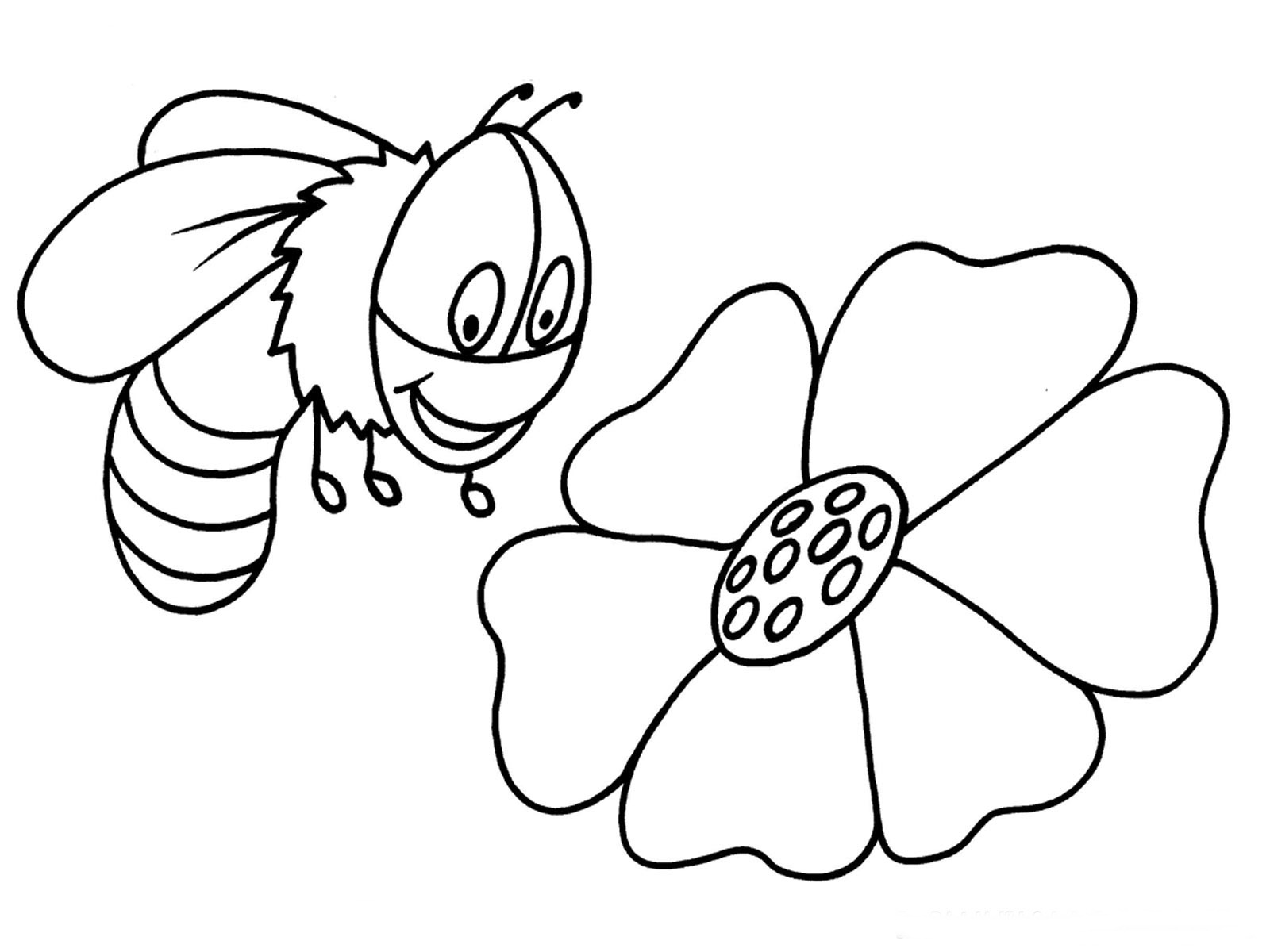 Coloring page: Bee (Animals) #119 - Free Printable Coloring Pages
