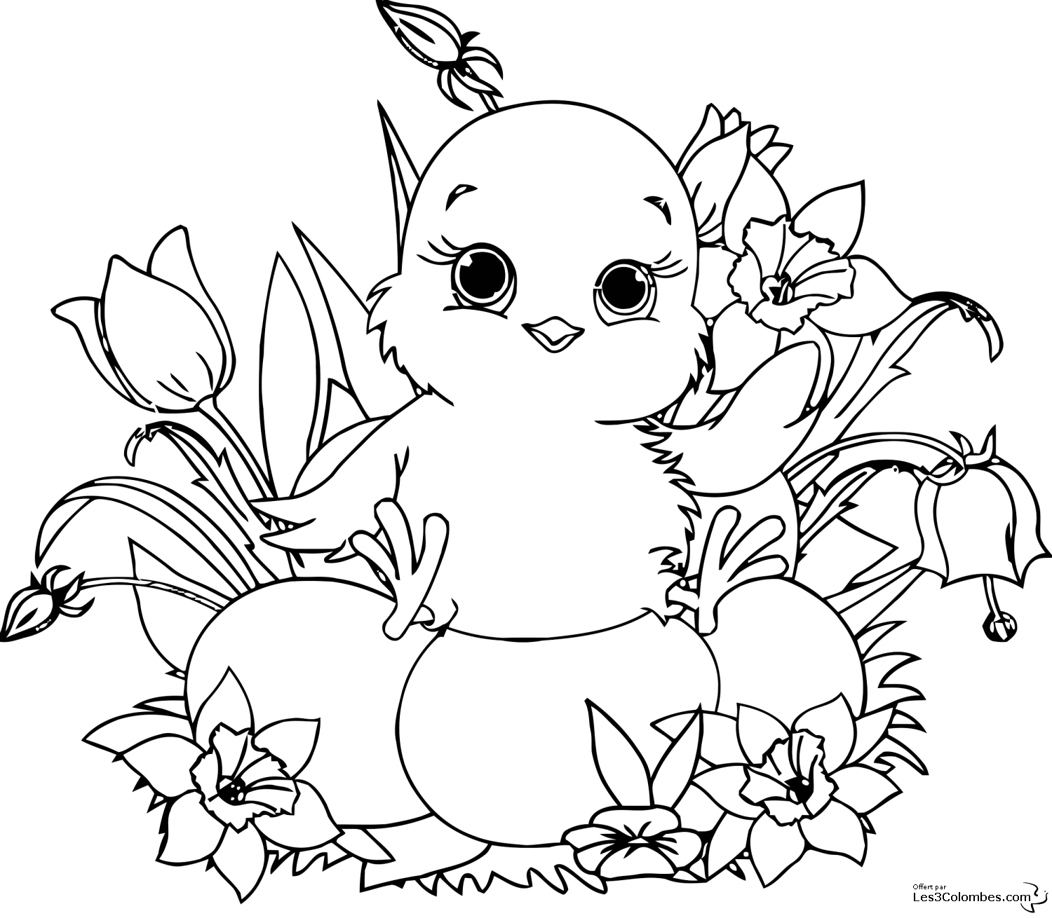 Coloring page: Chick (Animals) #15319 - Free Printable Coloring Pages