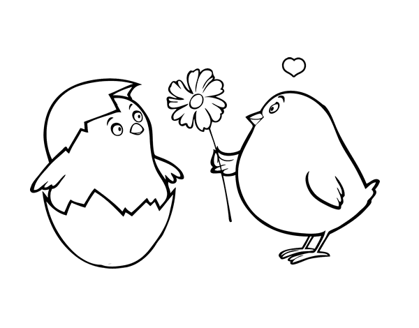 Coloring page: Chick (Animals) #15454 - Free Printable Coloring Pages