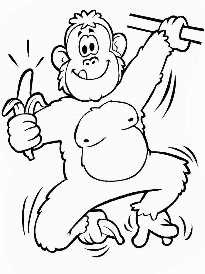 Coloring page: Chimpanzee (Animals) #2770 - Free Printable Coloring Pages