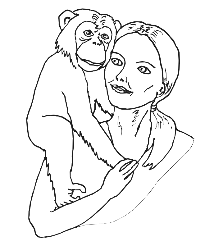 Coloring page: Chimpanzee (Animals) #2797 - Free Printable Coloring Pages