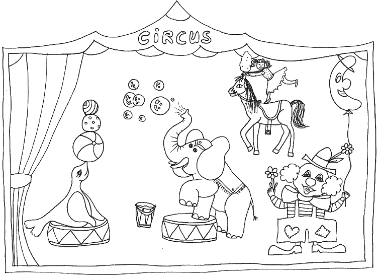 Coloring page: Circus animals (Animals) #20952 - Free Printable Coloring Pages