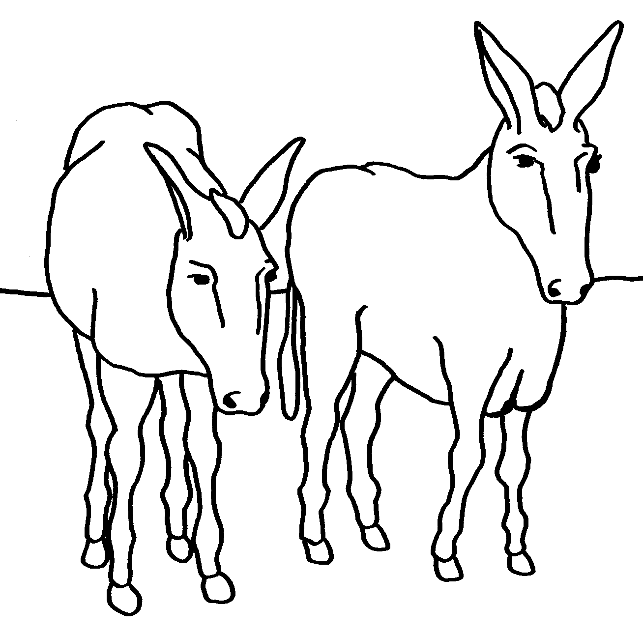 Coloring page: Donkey (Animals) #538 - Free Printable Coloring Pages