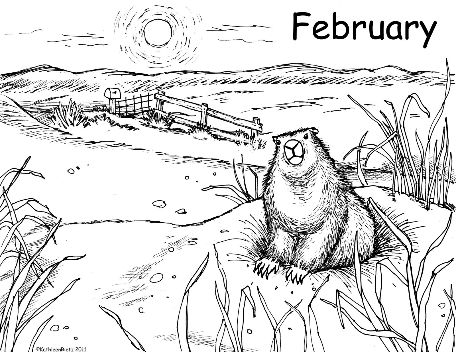 Coloring page: Groundhog (Animals) #10996 - Free Printable Coloring Pages