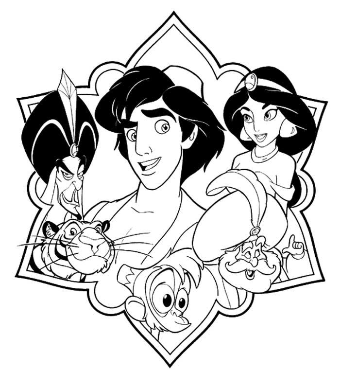 Aladdin Coloring Pages Adult