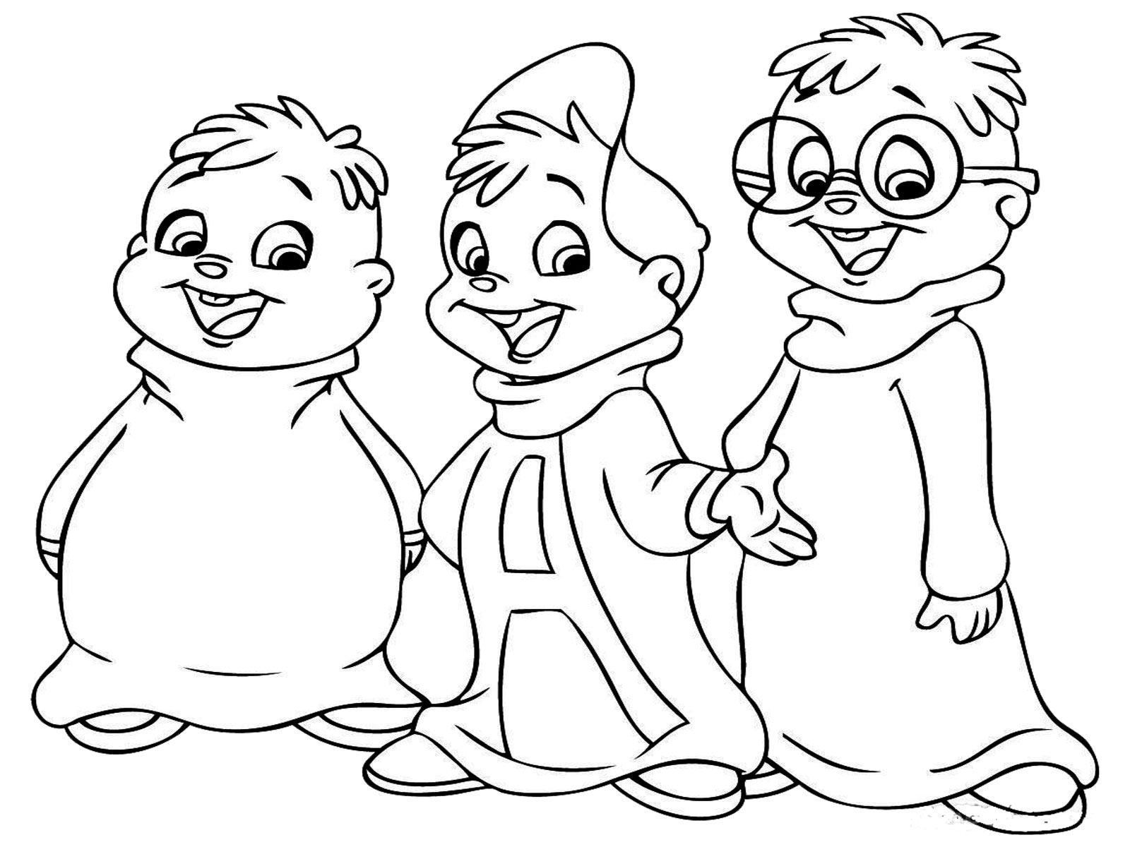 Coloring page: Alvin and the Chipmunks (Animation Movies) #128304 - Free Printable Coloring Pages