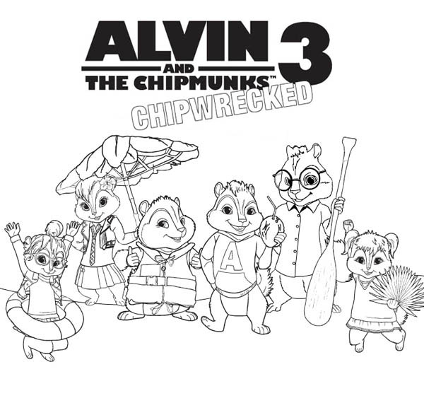Coloring page: Alvin and the Chipmunks (Animation Movies) #128338 - Free Printable Coloring Pages