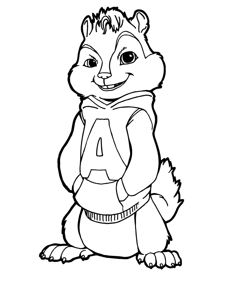 Coloring page: Alvin and the Chipmunks (Animation Movies) #128437 - Free Printable Coloring Pages