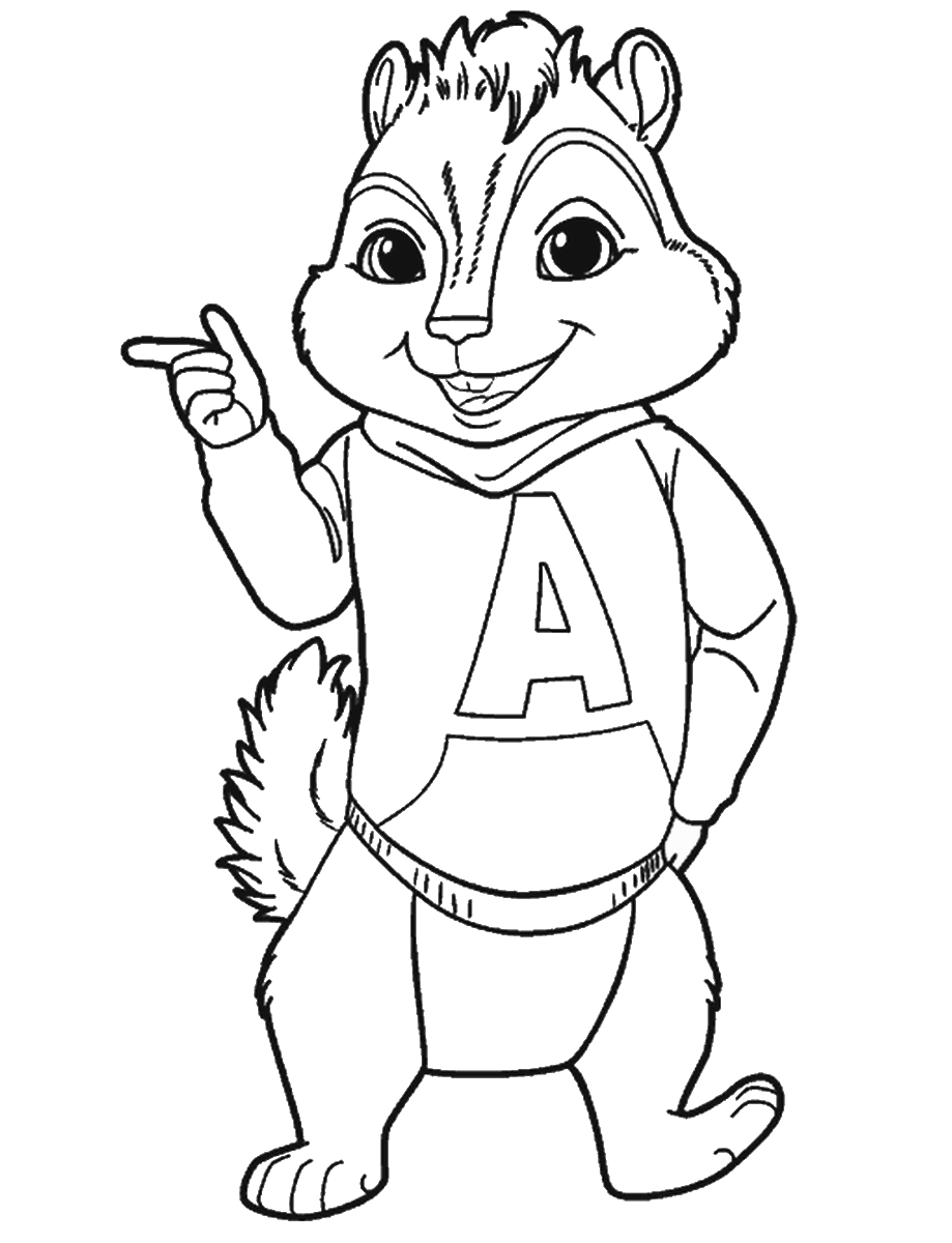 Coloring page: Alvin and the Chipmunks (Animation Movies) #128462 - Free Printable Coloring Pages