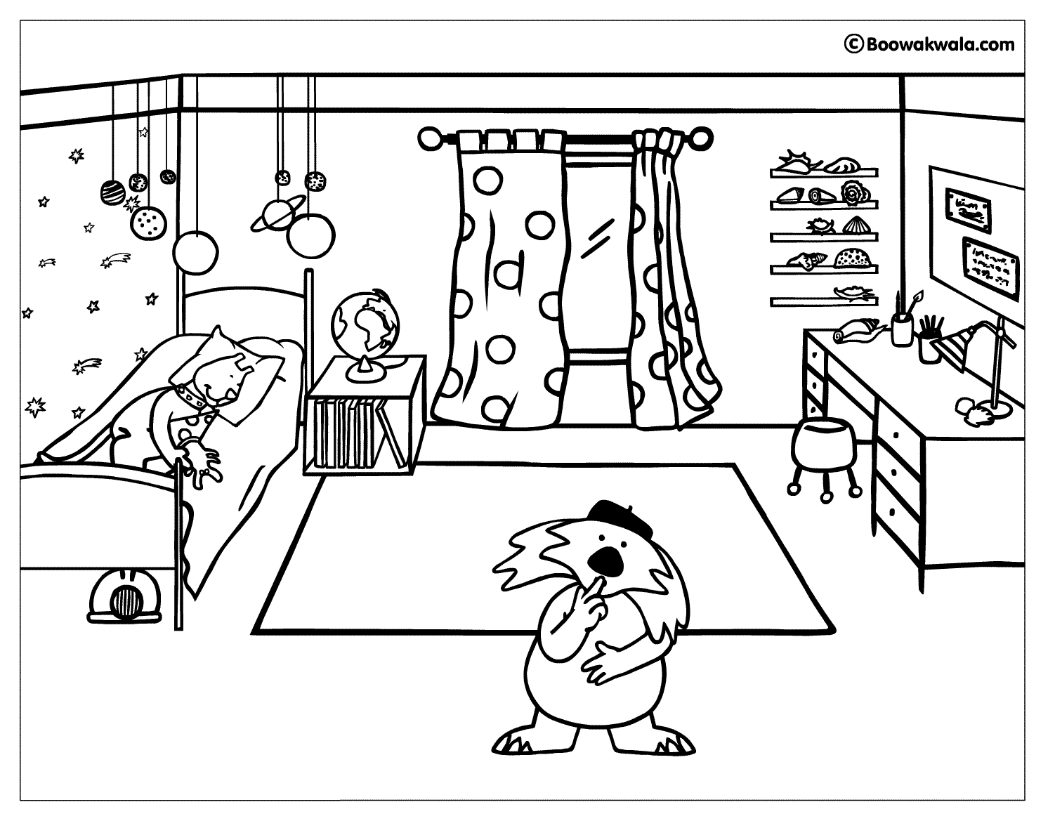 Coloring page: Bedroom (Buildings and Architecture) #63374 - Free Printable Coloring Pages