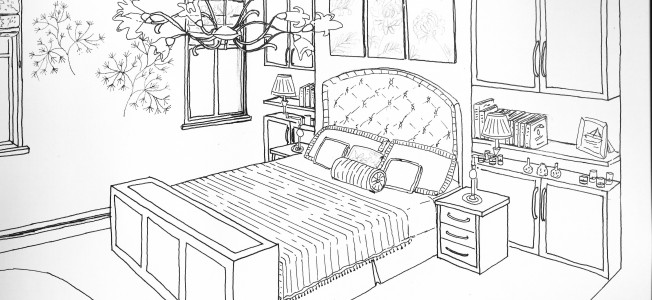 Coloring page: Bedroom (Buildings and Architecture) #66608 - Free Printable Coloring Pages
