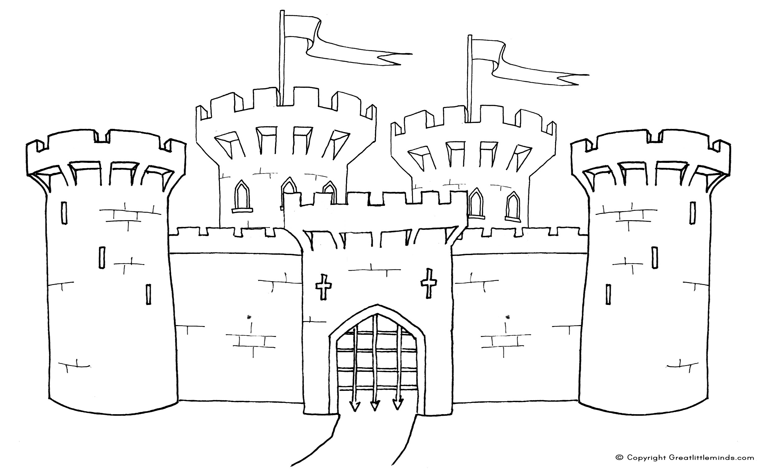 Coloring page: Castle (Buildings and Architecture) #62080 - Free Printable Coloring Pages