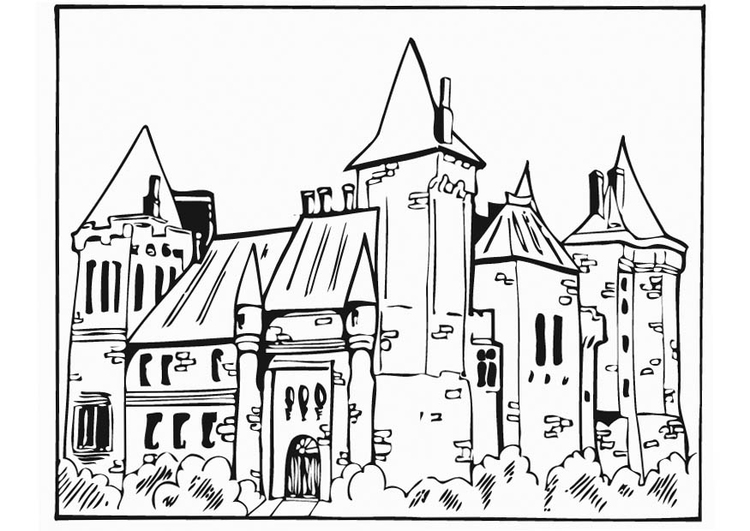 Coloring page: Castle (Buildings and Architecture) #62081 - Free Printable Coloring Pages