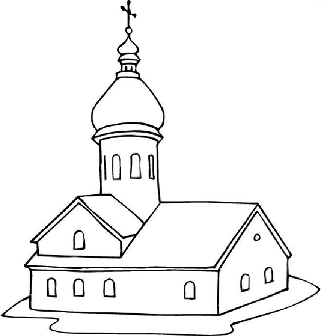 Coloring page: Church (Buildings and Architecture) #64185 - Free Printable Coloring Pages