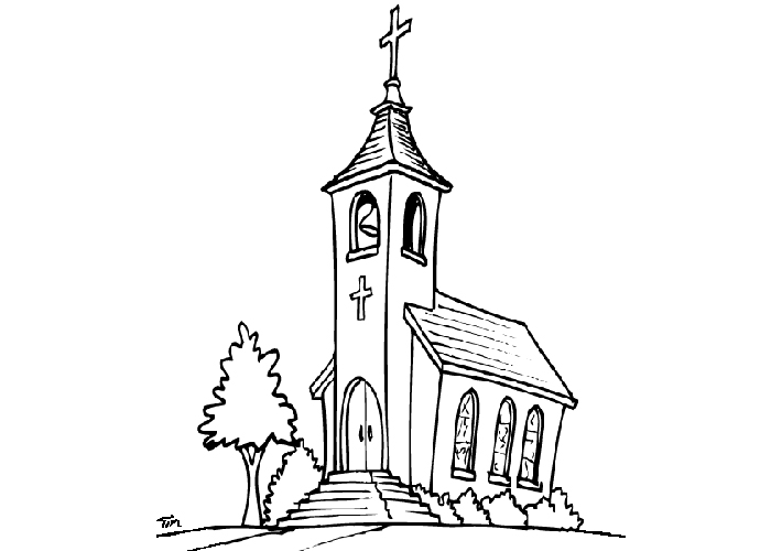 Coloring page: Church (Buildings and Architecture) #64345 - Free Printable Coloring Pages