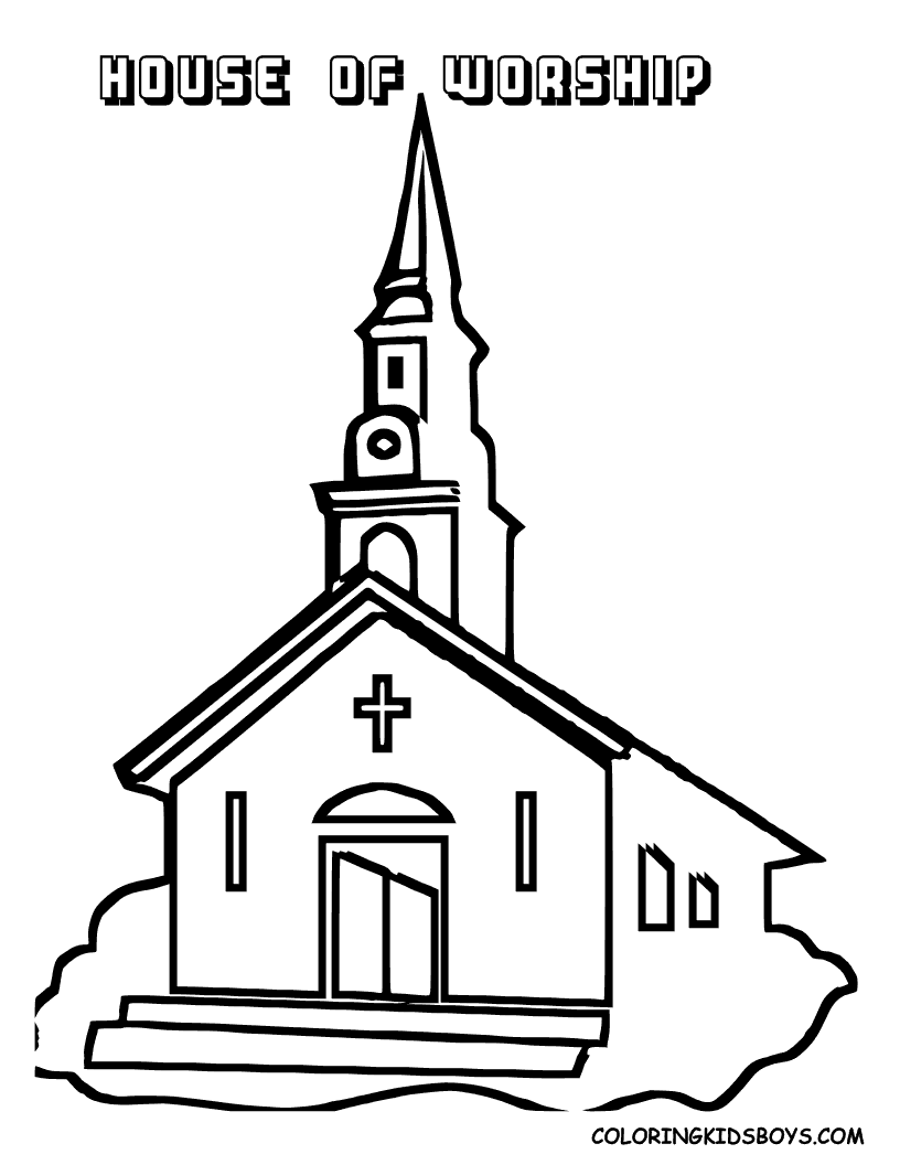 Coloring page: Church (Buildings and Architecture) #64353 - Free Printable Coloring Pages