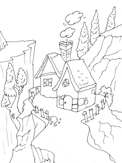 Coloring page: Cottage (Buildings and Architecture) #169944 - Free Printable Coloring Pages
