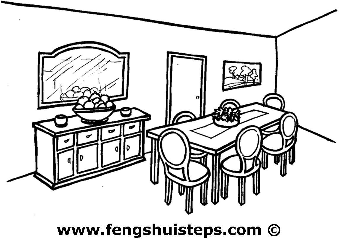 Coloring page: Dinning room (Buildings and Architecture) #63718 - Free Printable Coloring Pages