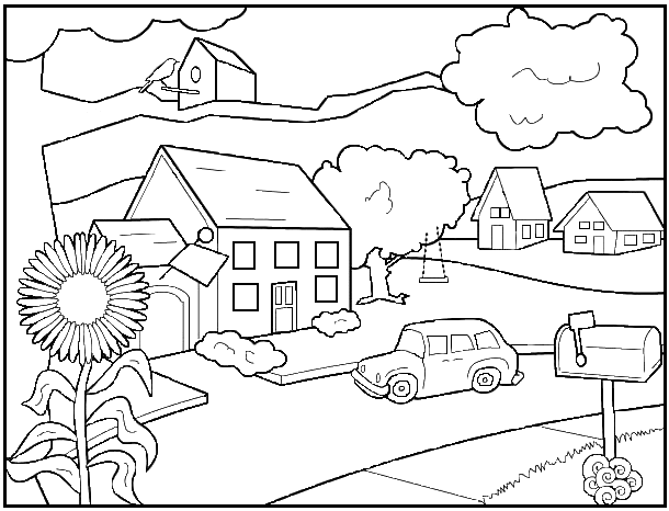 Coloring page: House (Buildings and Architecture) #64752 - Free Printable Coloring Pages
