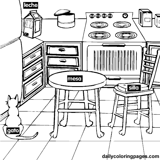 Coloring page: Kitchen room (Buildings and Architecture) #63525 - Free Printable Coloring Pages