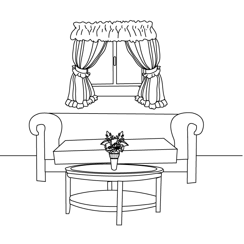 Coloring page: Living room (Buildings and Architecture) #63014 - Free Printable Coloring Pages