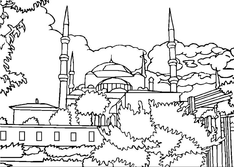 Coloring page: Mosque (Buildings and Architecture) #64520 - Free Printable Coloring Pages