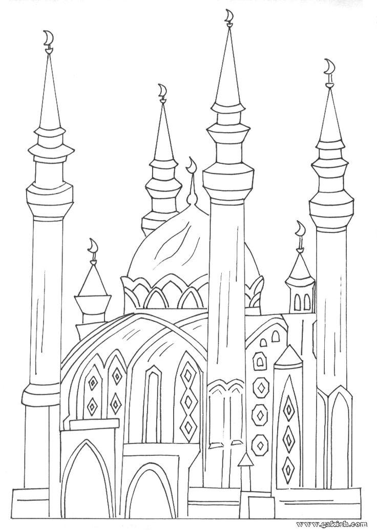 Coloring page: Mosque (Buildings and Architecture) #64593 - Free Printable Coloring Pages