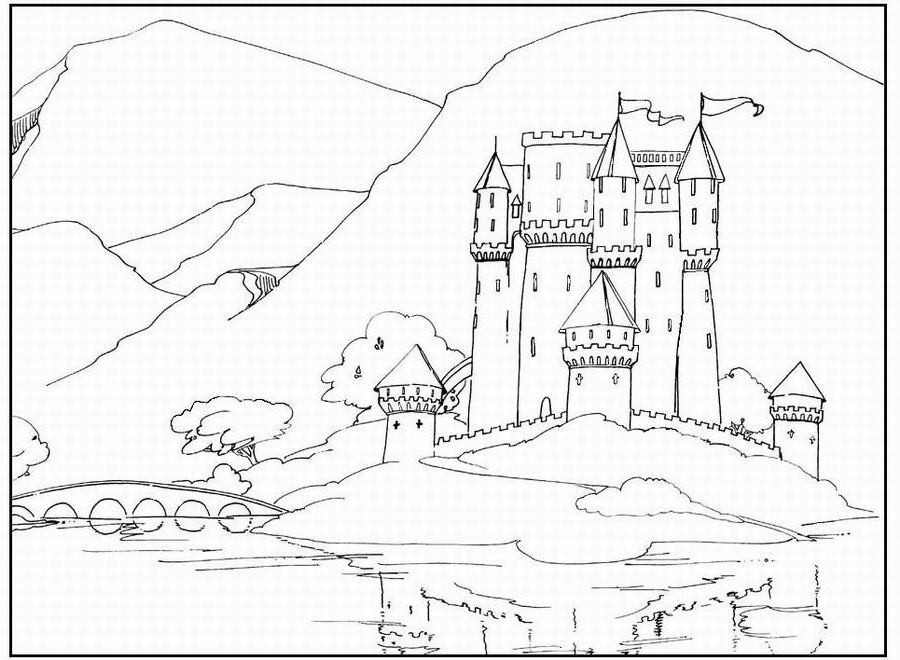 Coloring page: Palace (Buildings and Architecture) #62587 - Free Printable Coloring Pages
