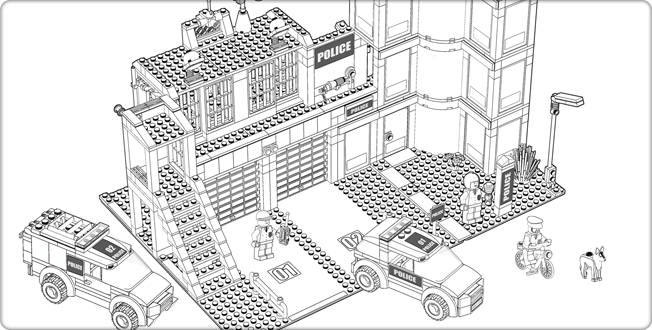 Coloring page: Police Station (Buildings and Architecture) #68912 - Free Printable Coloring Pages