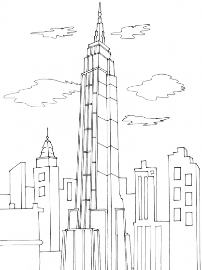 Coloring page: Skyscraper (Buildings and Architecture) #65549 - Free Printable Coloring Pages
