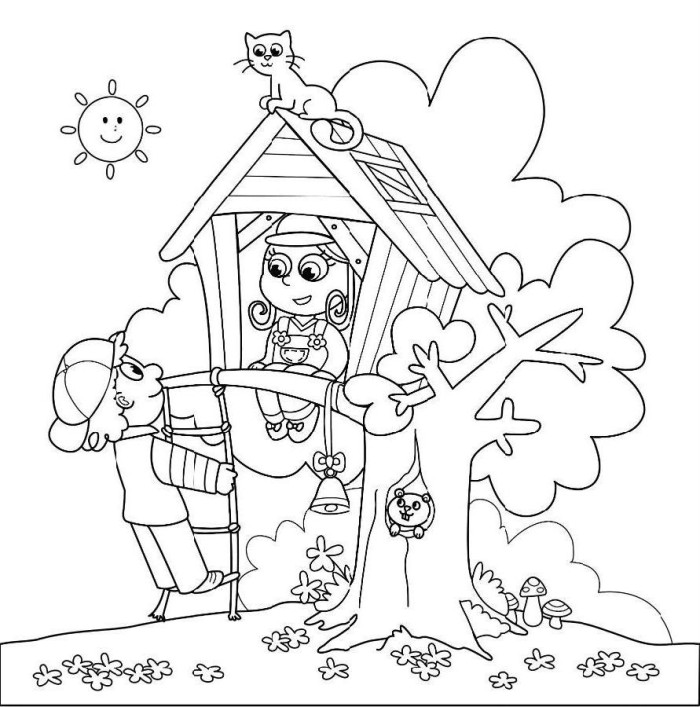 Coloring page: Tree House (Buildings and Architecture) #66024 - Free Printable Coloring Pages