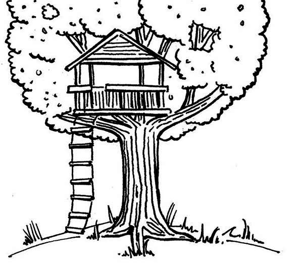 Coloring page: Tree House (Buildings and Architecture) #66025 - Free Printable Coloring Pages