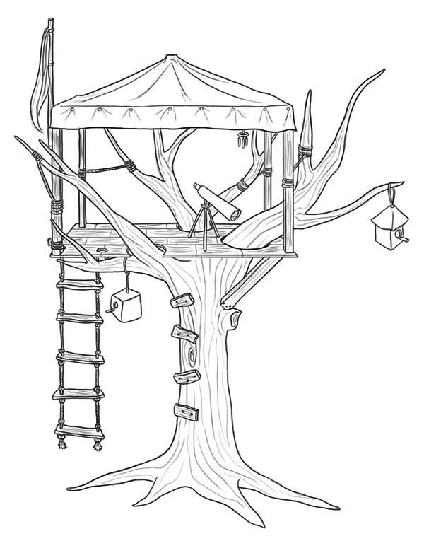 Coloring page: Tree House (Buildings and Architecture) #66075 - Free Printable Coloring Pages
