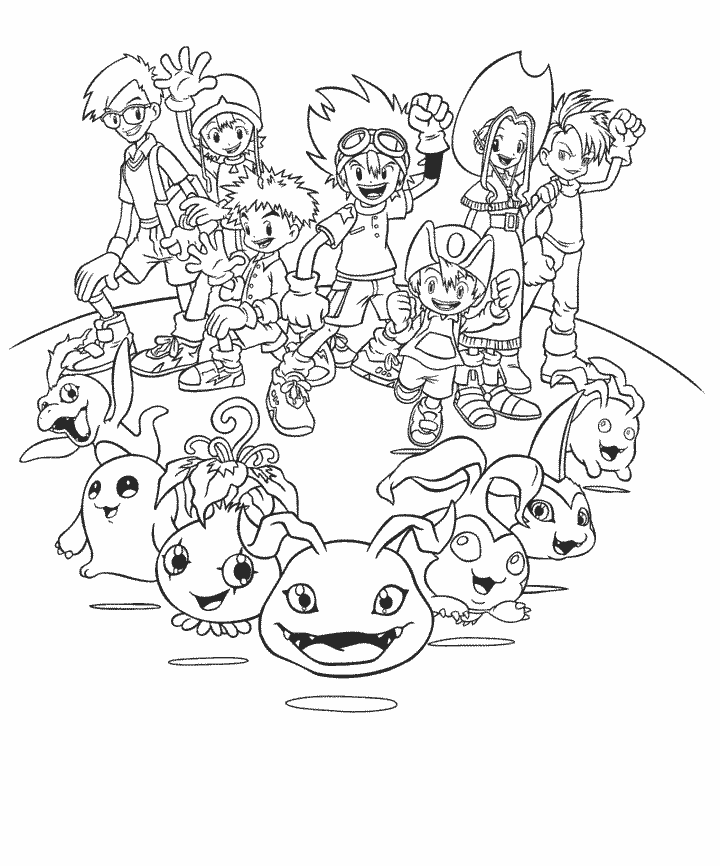 Digimon Cartoons Free Printable Coloring Pages