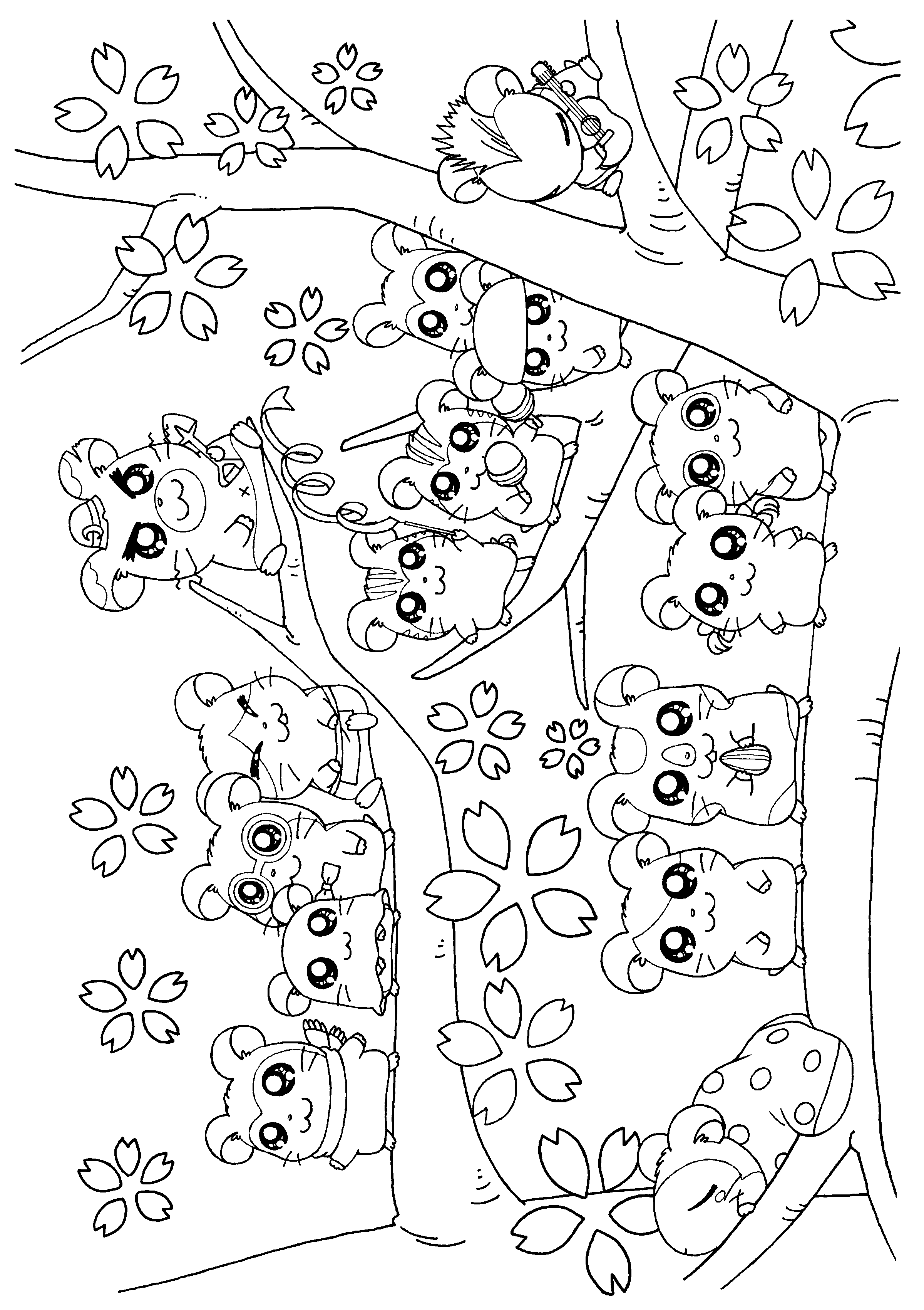 Coloring page: Hamtaro (Cartoons) #39905 - Free Printable Coloring Pages