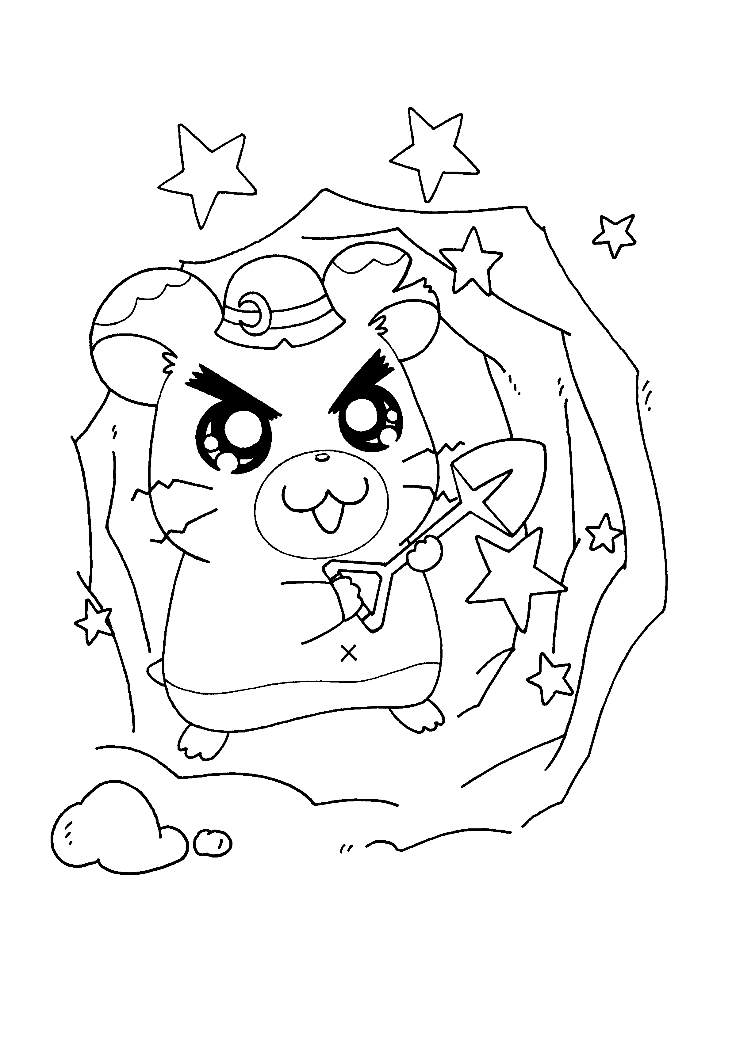 Coloring page: Hamtaro (Cartoons) #39992 - Free Printable Coloring Pages