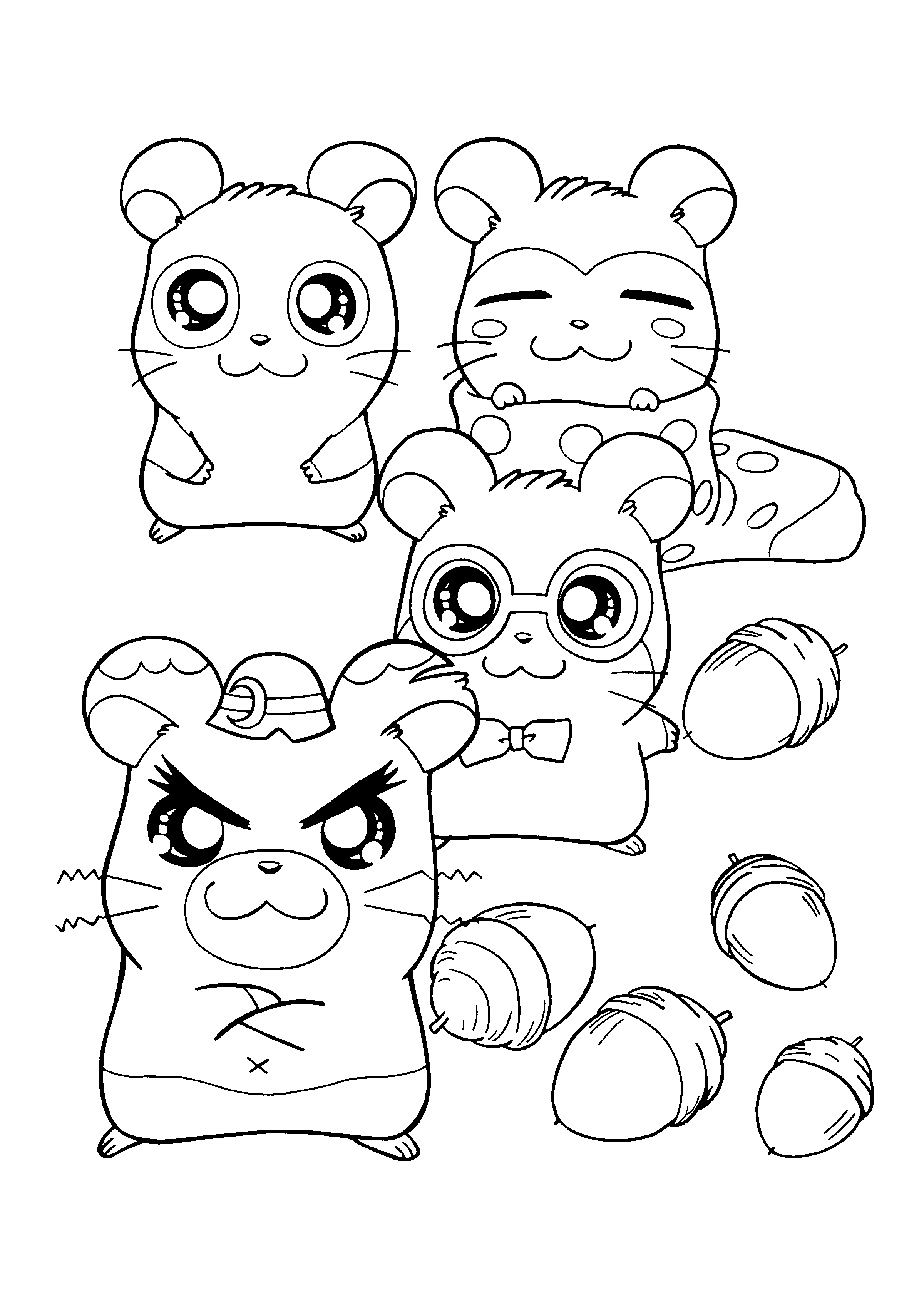 Coloring page: Hamtaro (Cartoons) #40008 - Free Printable Coloring Pages