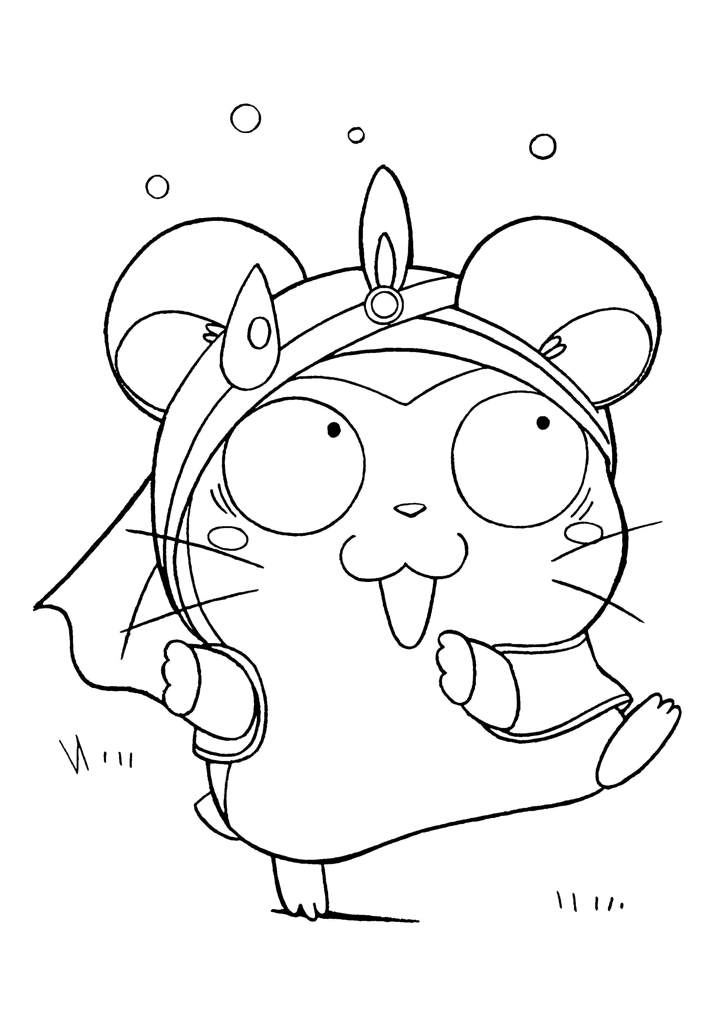 Coloring page: Hamtaro (Cartoons) #40046 - Free Printable Coloring Pages