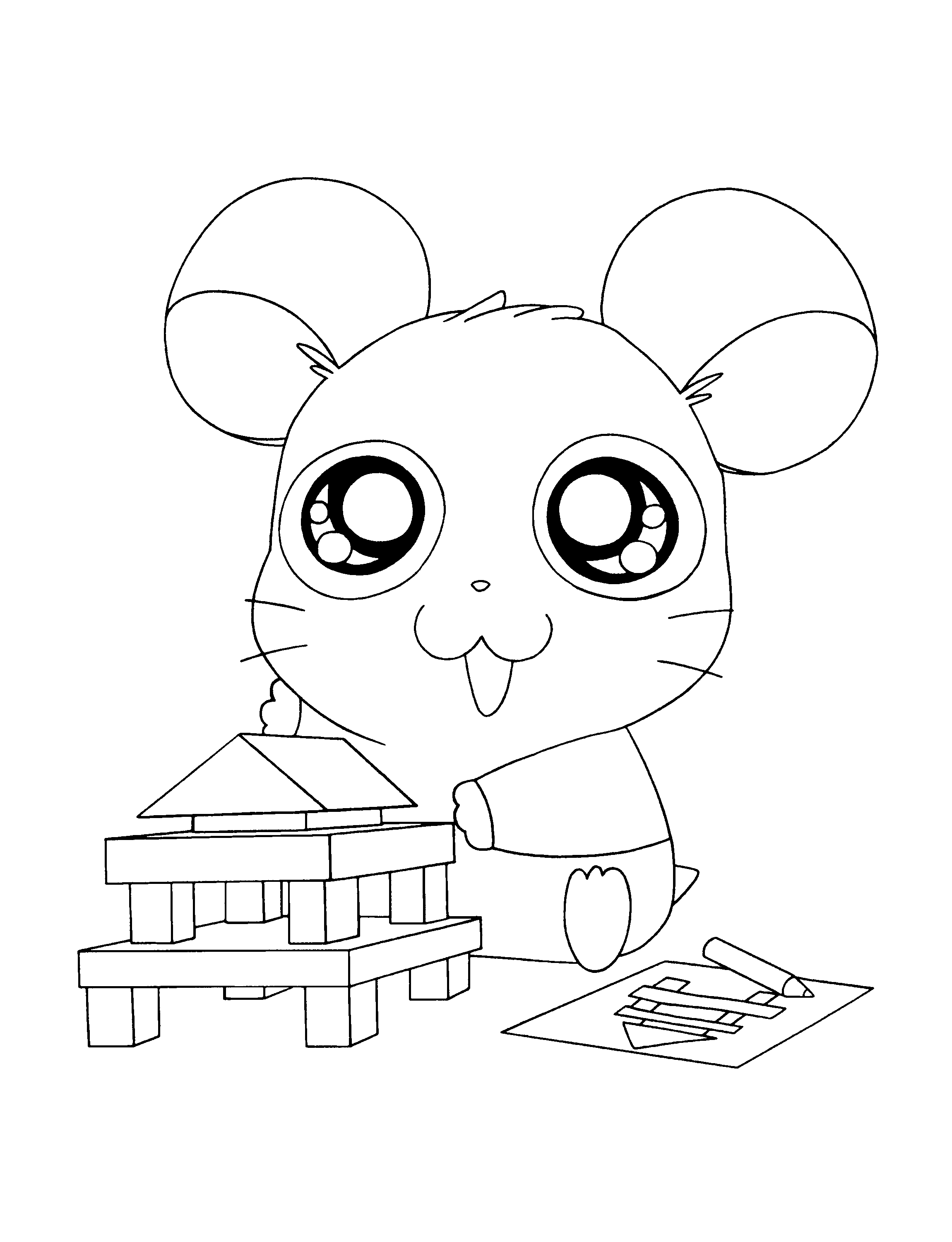 Coloring page: Hamtaro (Cartoons) #40051 - Free Printable Coloring Pages