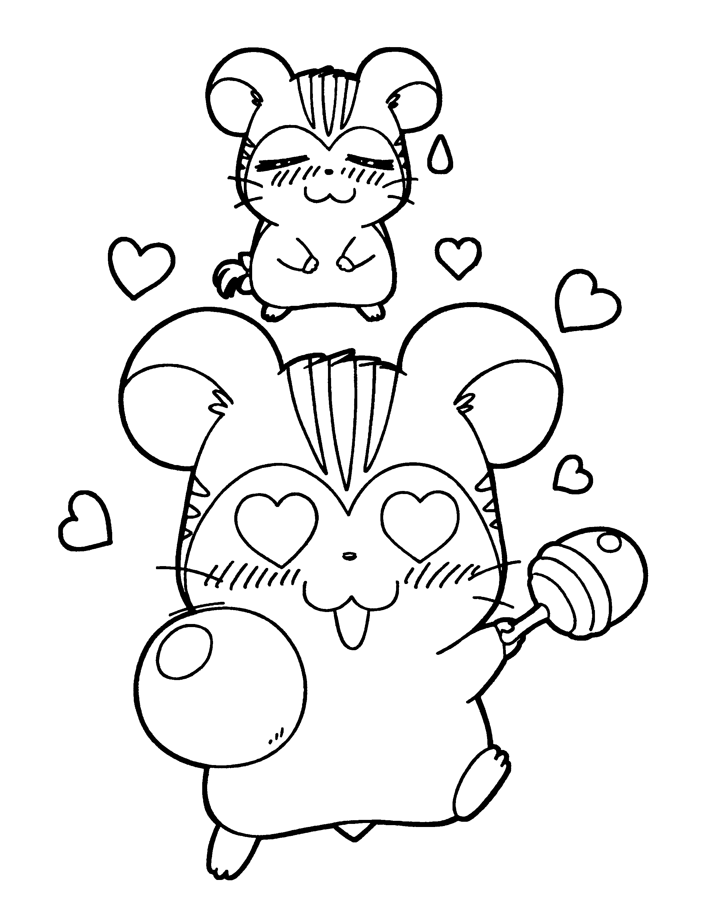 Coloring page: Hamtaro (Cartoons) #40064 - Free Printable Coloring Pages