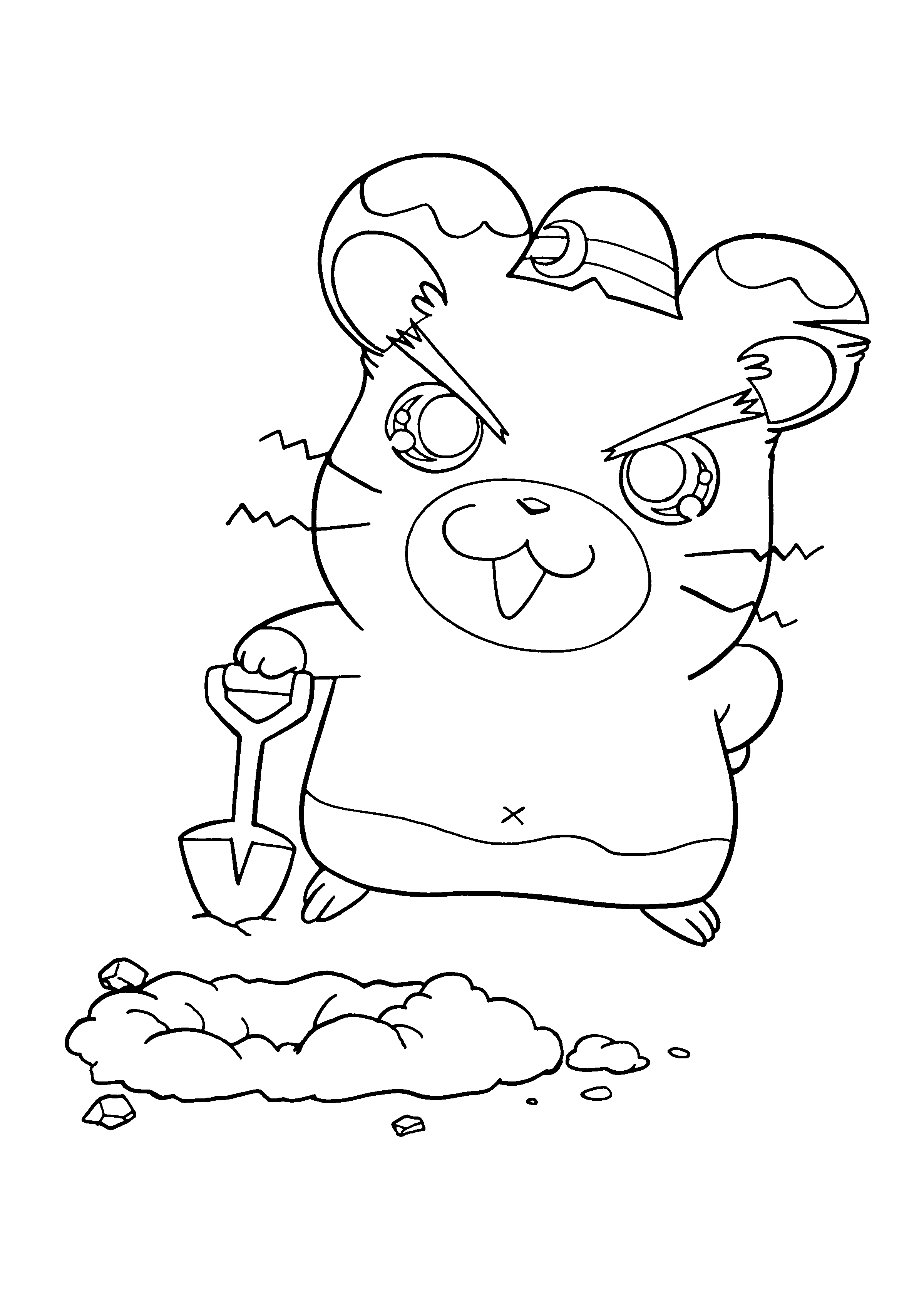 Coloring page: Hamtaro (Cartoons) #40066 - Free Printable Coloring Pages