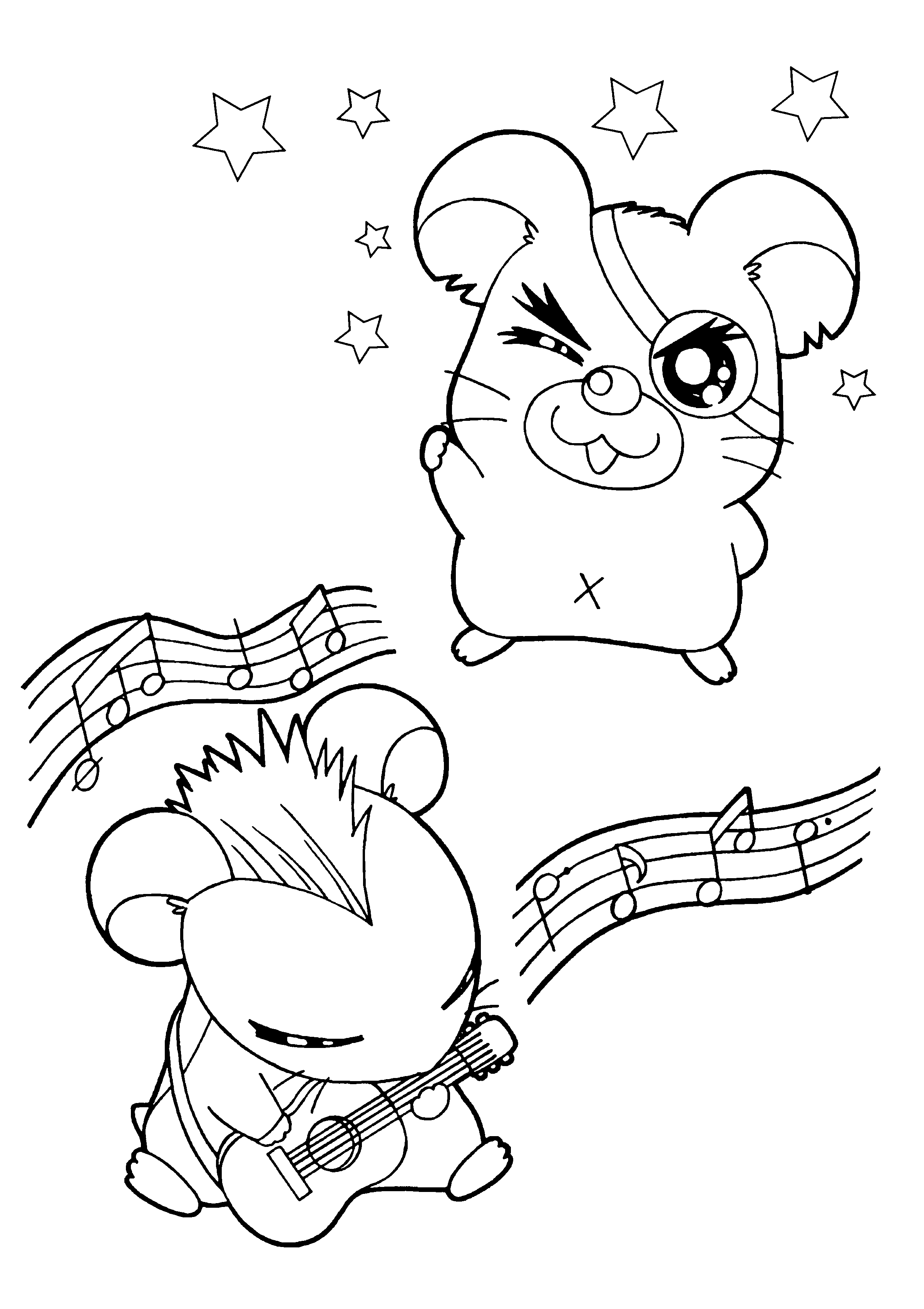 Coloring page: Hamtaro (Cartoons) #40073 - Free Printable Coloring Pages