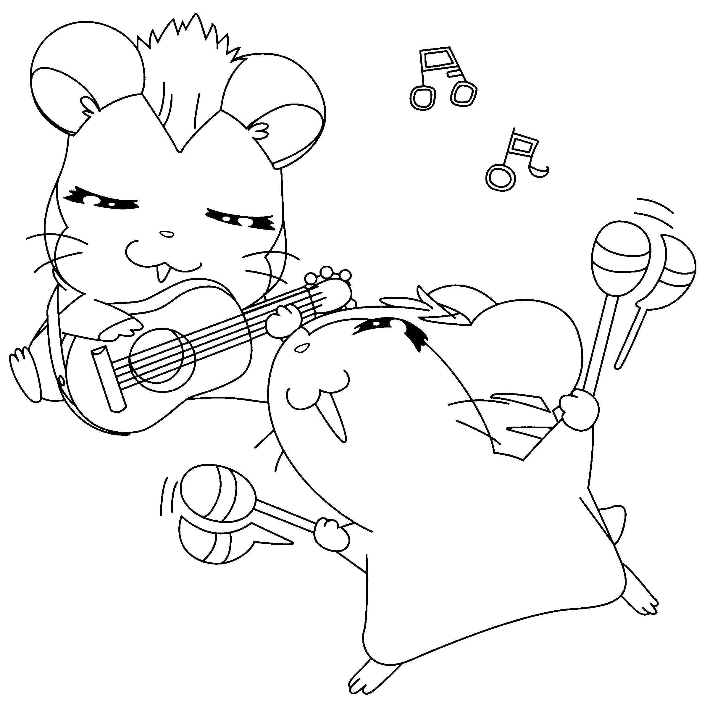 Coloring page: Hamtaro (Cartoons) #40079 - Free Printable Coloring Pages