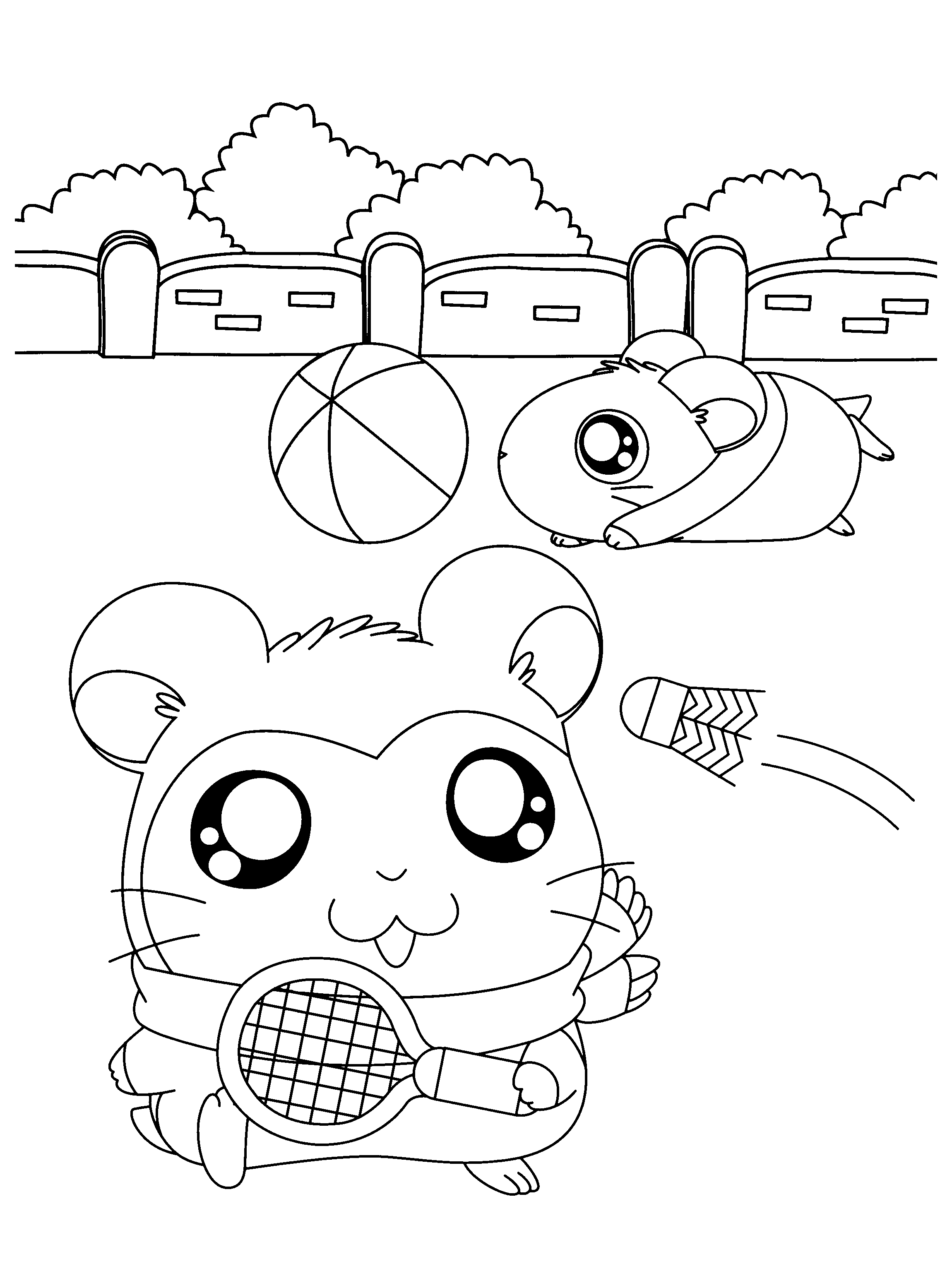 Coloring page: Hamtaro (Cartoons) #40098 - Free Printable Coloring Pages
