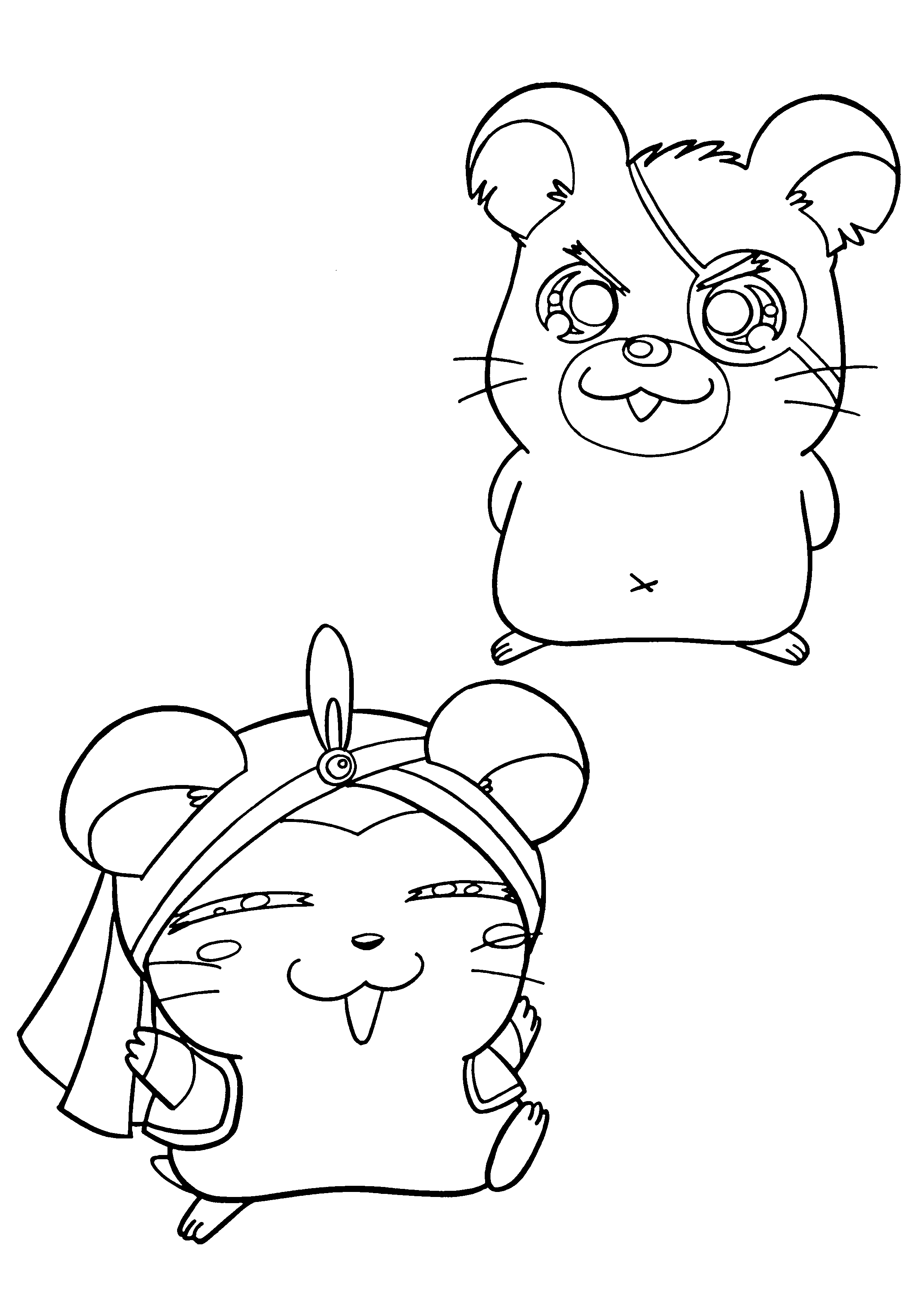 Coloring page: Hamtaro (Cartoons) #40106 - Free Printable Coloring Pages