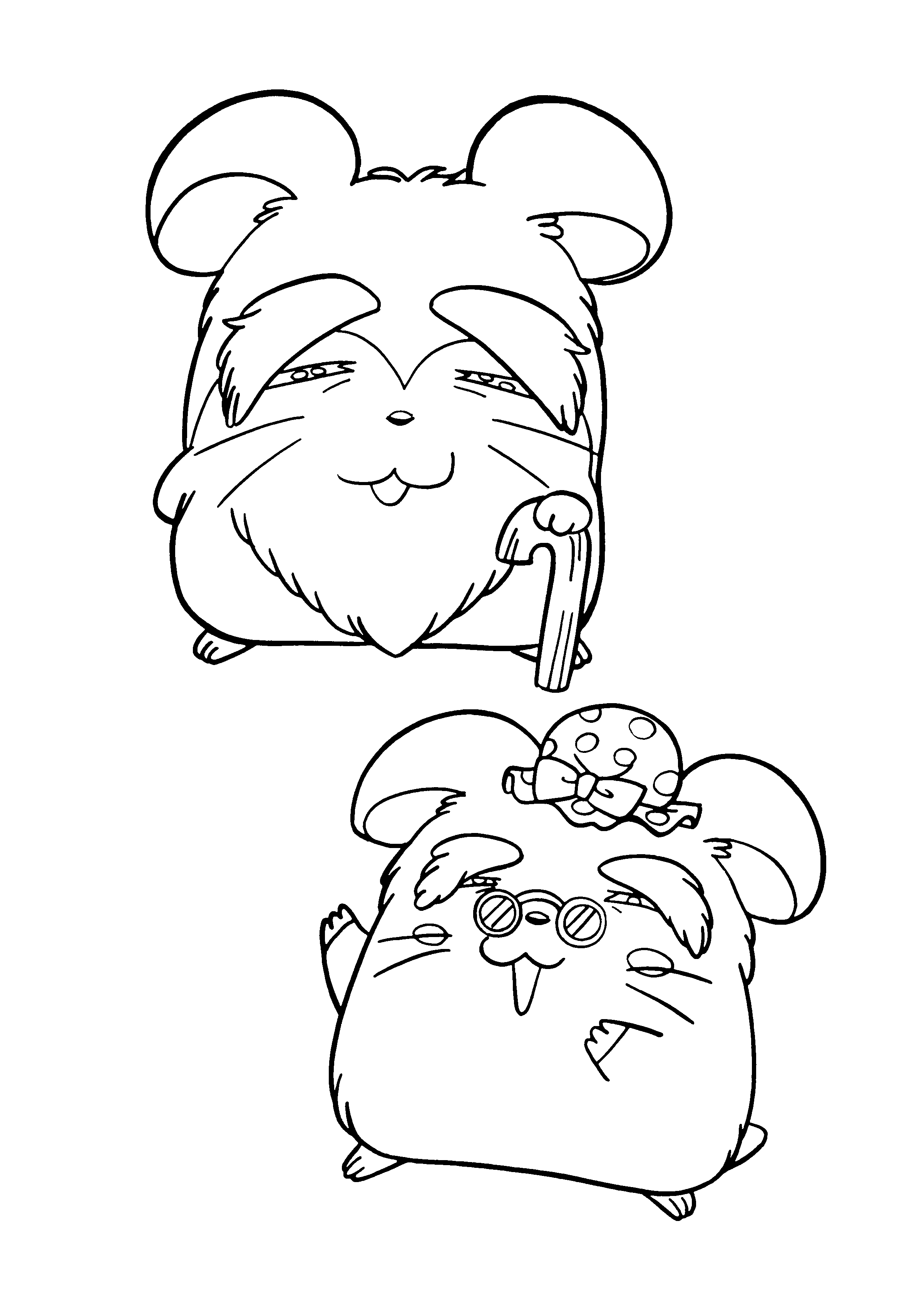 Coloring page: Hamtaro (Cartoons) #40116 - Free Printable Coloring Pages