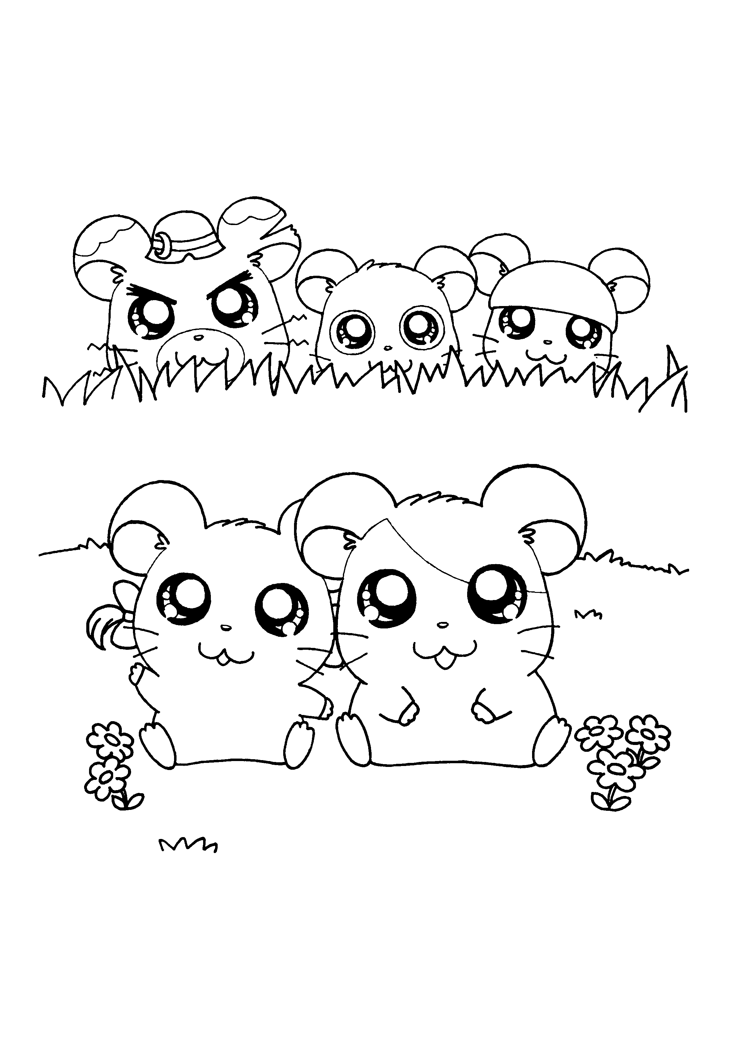 Coloring page: Hamtaro (Cartoons) #40124 - Free Printable Coloring Pages
