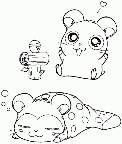 Coloring page: Hamtaro (Cartoons) #40126 - Free Printable Coloring Pages