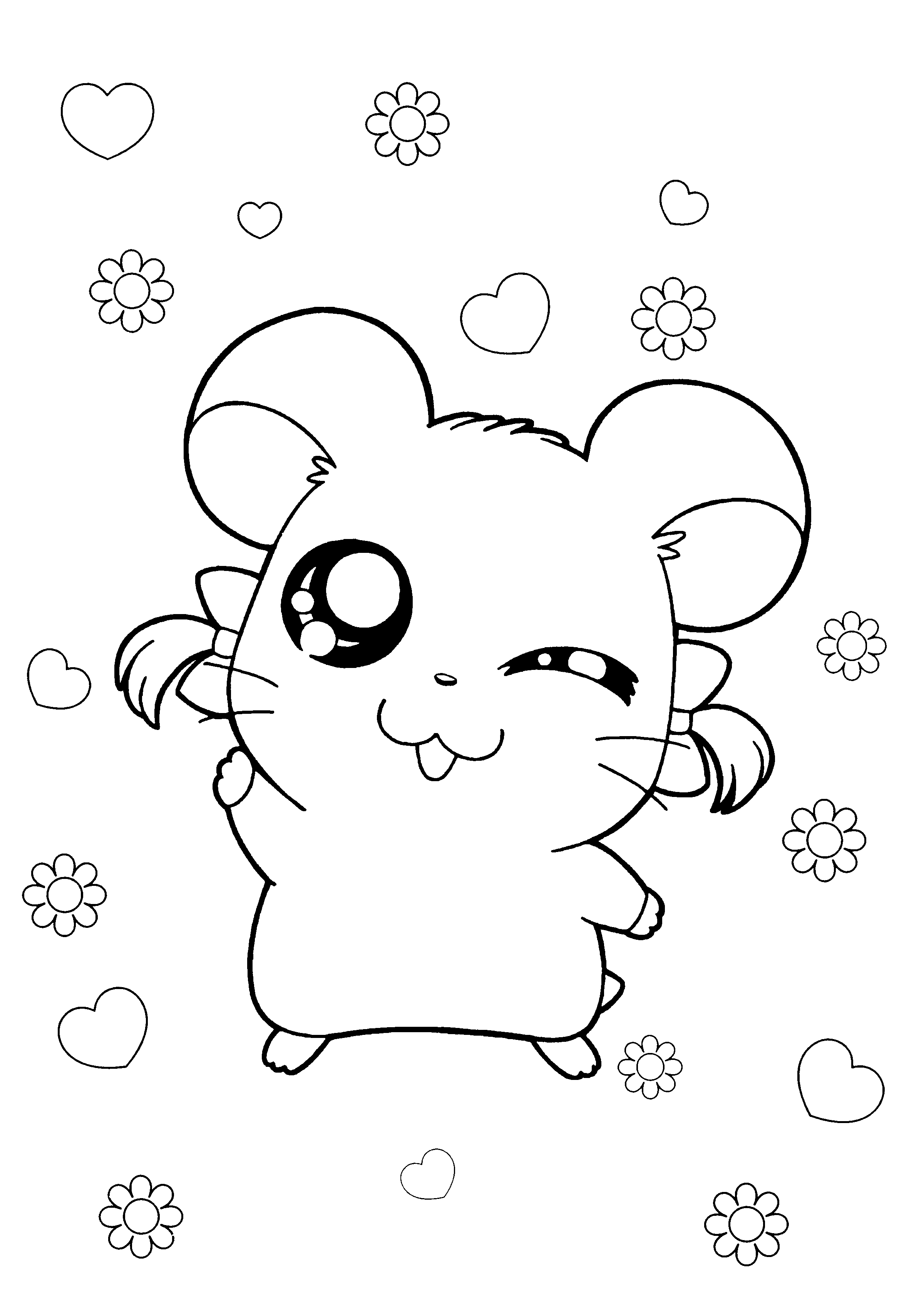 Coloring page: Hamtaro (Cartoons) #40128 - Free Printable Coloring Pages